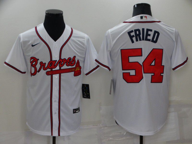 Men Atlanta Braves #54 Max Fried White Game 2022 Nike MLB Jersey